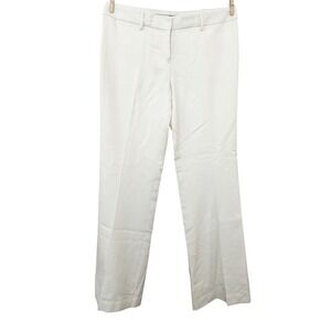 Express Design Studio Editor Cream Wool Blend Silk Stripe Tuxedo Pants Size 6